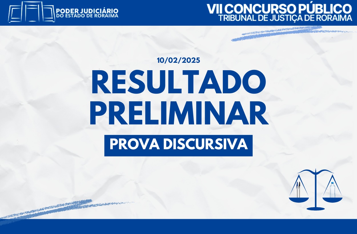 card de divulgação escrito "Resultado preliminar prova discursiva"
