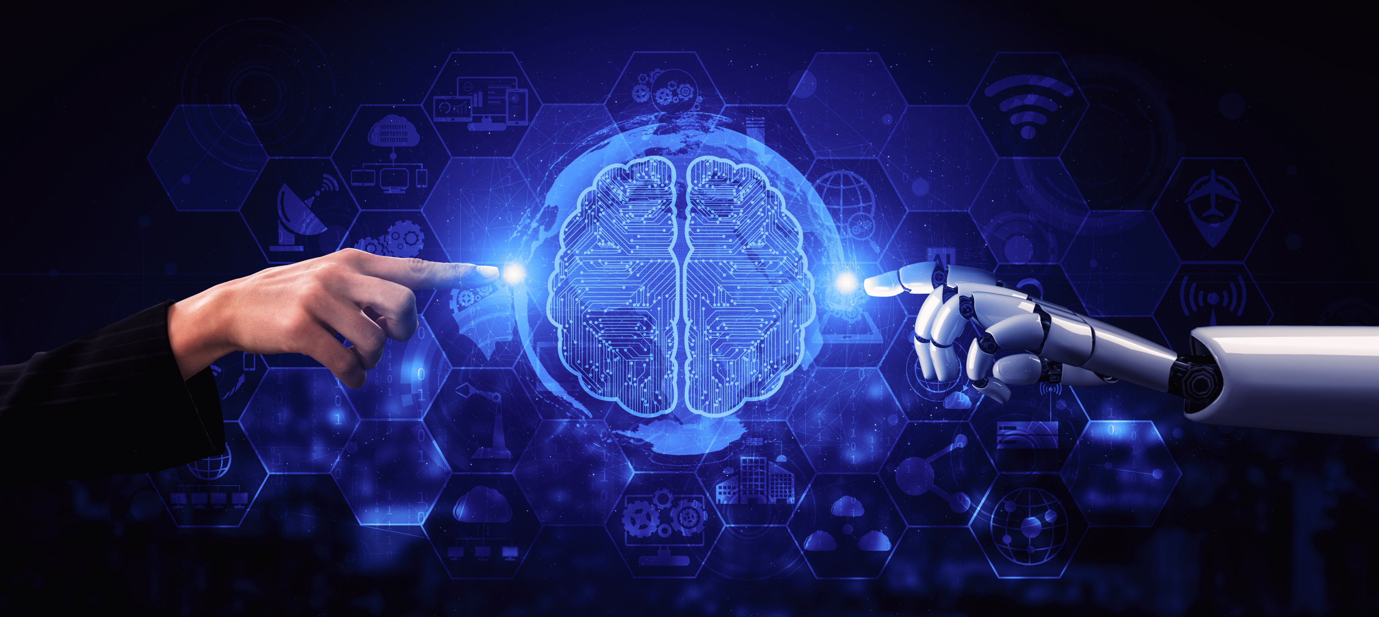 FOTO ILUSTRATIVA DE UM DEDO TOCANDO UM CELEBRO DIGITAL