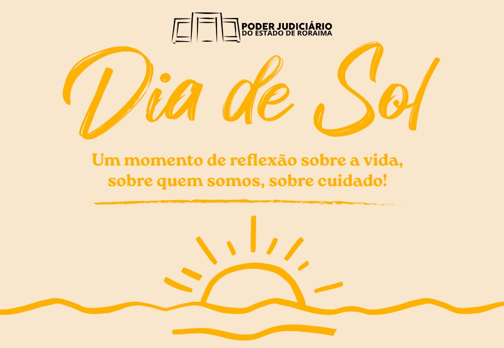 card escrito dia de sol em amarelo e uma frase reflexiva em baixo. Há também um desenho do nascer do sol. Tudo em amarelo como se fosse feito a mão