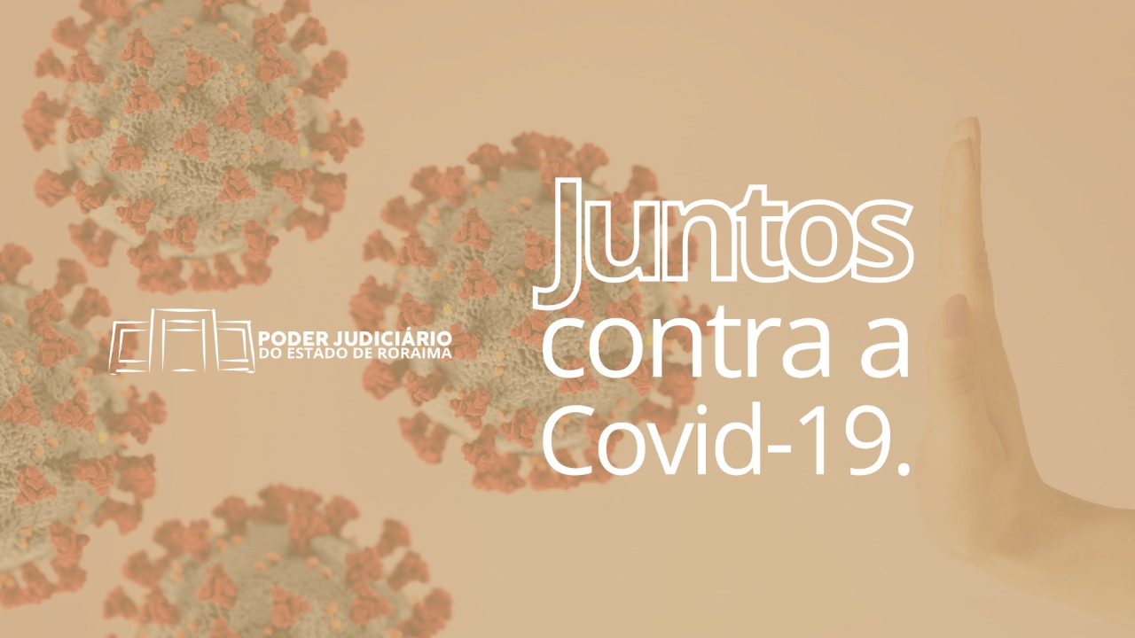 Banner do Juntos contra a covid-19, com a ilustração de quatro vírus.