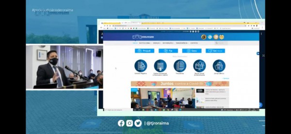 Secretário de tecnologia da informação do Poder Judiciário de Roraima, Wagner Pinheiro, apresentando o layout do novo Portal do Poder Judiciário.