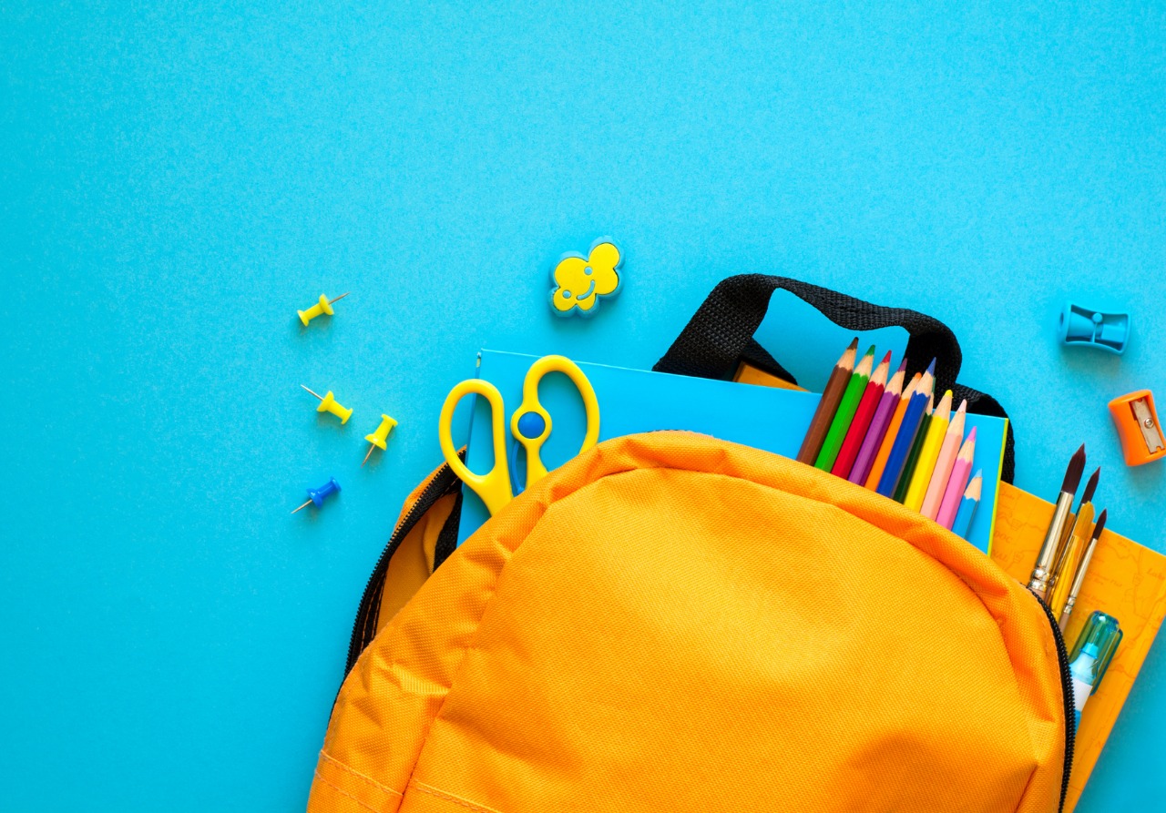 a imagem contém uma bolsa amarela com fundo azul 