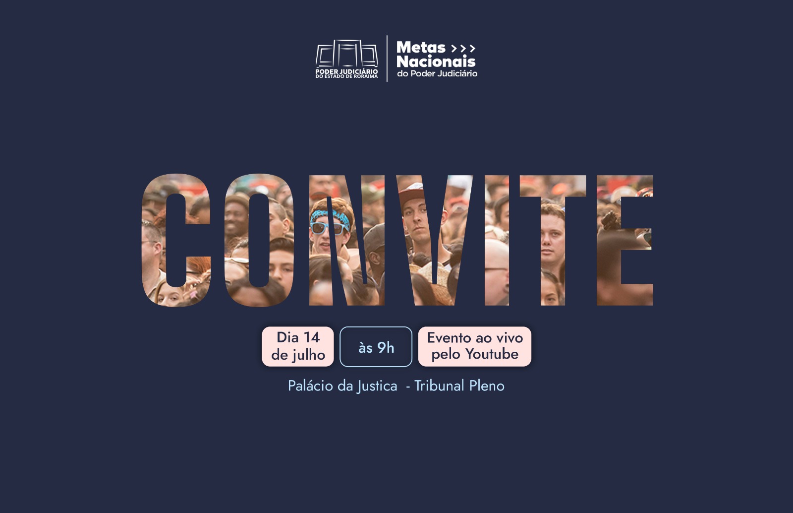 card azul com a palavra "convite" em camada com rostos de pessoas 