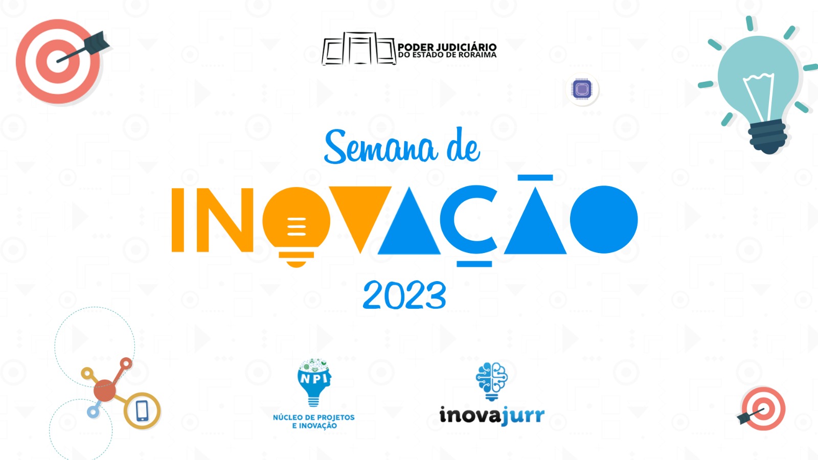 Baner colorido com a frase "Semana de inovação 2023"