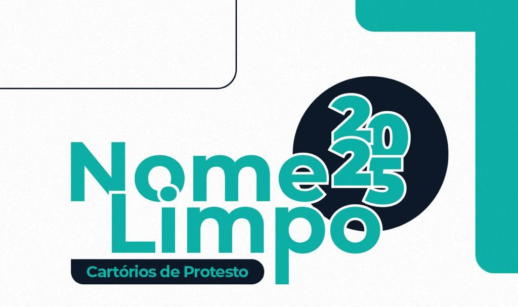 Imagem com fundo verde-água e azul-marinho, com o título “Nome Limpo 2025 – Cartórios de Protesto”. O texto informa o período e local do projeto: “De 4 a 28 de novembro de 2025” e “Em todos os Cartórios de Protesto da capital e do interior”. A mensagem principal diz: “Renegocie ou quite suas dívidas protestadas e recupere seu crédito!”. Abaixo, estão as logomarcas da Corregedoria-Geral de Justiça de Roraima (CGJ/RR) e do Poder Judiciário do Estado de Roraima. Imagem com fundo verde-água e azul-marinho, com o título “Nome Limpo 2025 – Cartórios de Protesto”. O texto informa o período e local do projeto: “De 4 a 28 de novembro de 2025” e “Em todos os Cartórios de Protesto da capital e do interior”. A mensagem principal diz: “Renegocie ou quite suas dívidas protestadas e recupere seu crédito!”. Abaixo, estão as logomarcas da Corregedoria-Geral de Justiça de Roraima (CGJ/RR) e do Poder Judiciário do Estado de Roraima.