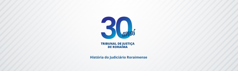 Banner de 30 anos do Tribunal de Justiça, com o número 30 grande no centro da imagem. 