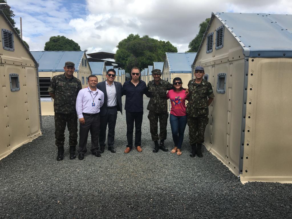 Poder Judiciário durante visita aos abrigos.