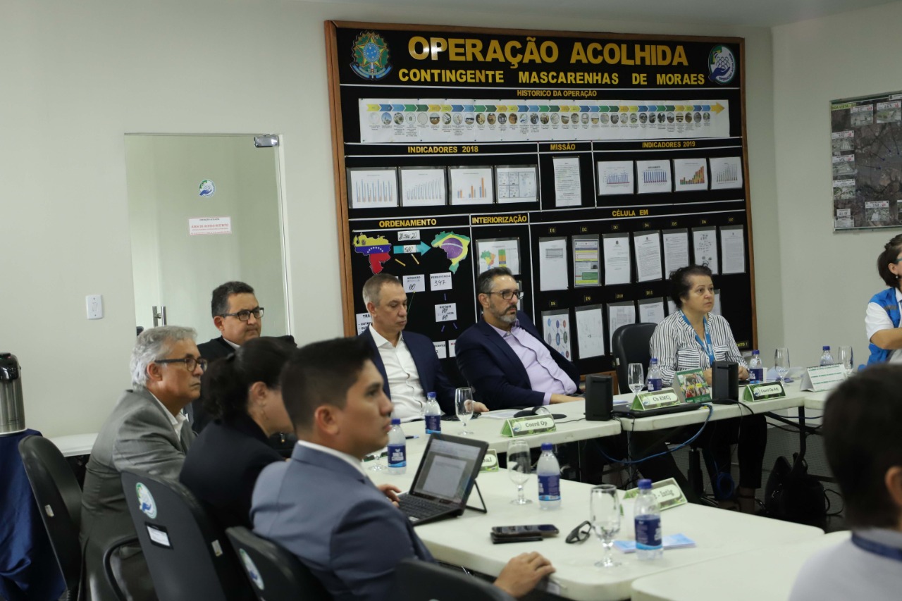 Reunião sobre as visitas do Conselho Nacional de Justiça aos abrigos em Boa Vista e Pacaraima.   