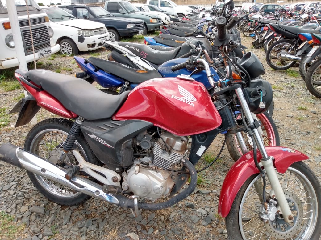 Motos leiloadas no lelão promovido pelo Poder Judiciário.